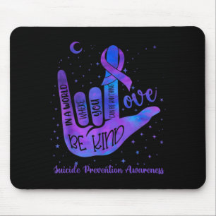 Be Kind Love Tie Dye Hand Sign Prevention Mouse Mat