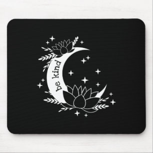 Be Kind Luna And Moon Lotus Flower Yoga Meditation Mouse Mat