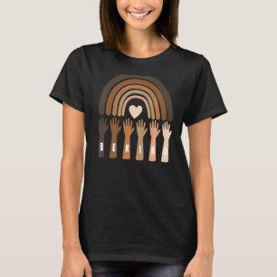 Be Kind Melanin Rainbow Skin Tone Afro Black Histo T-Shirt