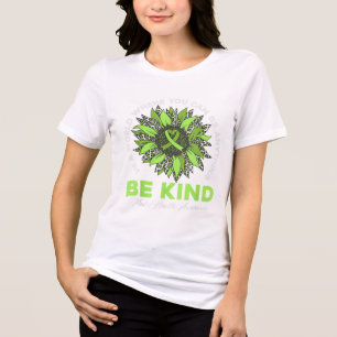 Be Kind Mental Health Awareness Green Ribbon Brain Tri-Blend Shirt