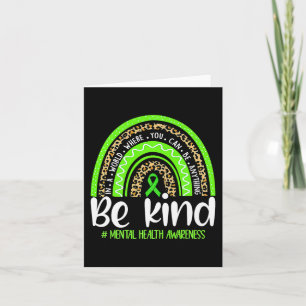 Be Kind Mental Health Awareness Leopard Rainbow Me Card