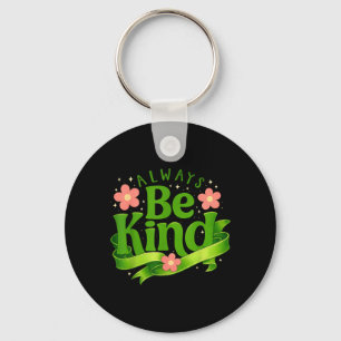 Be Kind Mental Health Awareness Retro Groovy Key Ring