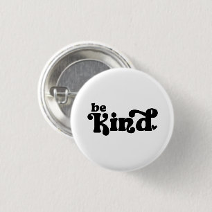 Be Kind Minimalist  – Bold Black Kindness 3 Cm Round Badge