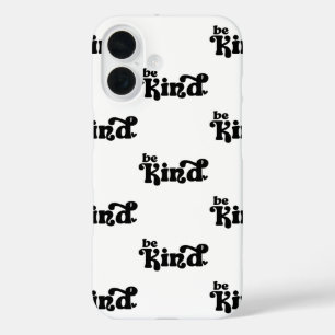 Be Kind Minimalist – Bold Black Kindness iPhone 16 Case