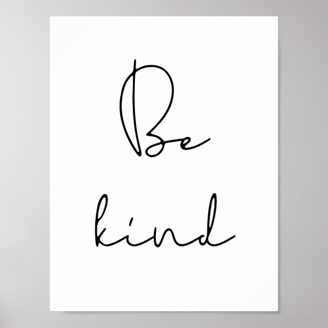 Be kind minimalist poster (Front)
