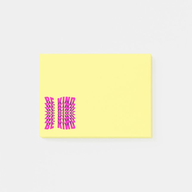 Be Kind Modern And Cute Pink Text Typography Post-it Notes (Front)
