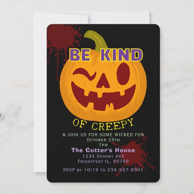 Be Kind Of Creepy Invitation (Front)