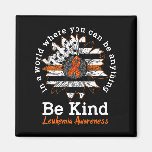 Be Kind Orange Ribbon Sunflower Kindness Leukaemia Magnet