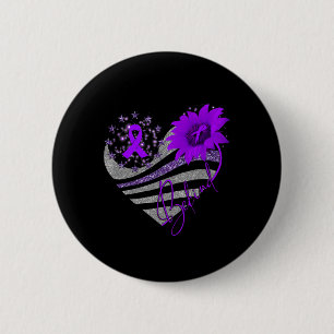 Be Kind Overdose Awareness Sunflower Ribbon Purple 6 Cm Round Badge