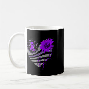 Be Kind Overdose Awareness Sunflower Ribbon Purple Coffee Mug