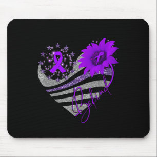Be Kind Overdose Awareness Sunflower Ribbon Purple Mouse Mat