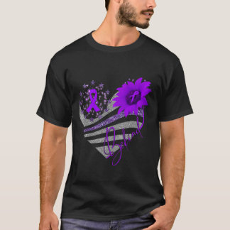 Be Kind Overdose Awareness Sunflower Ribbon Purple T-Shirt