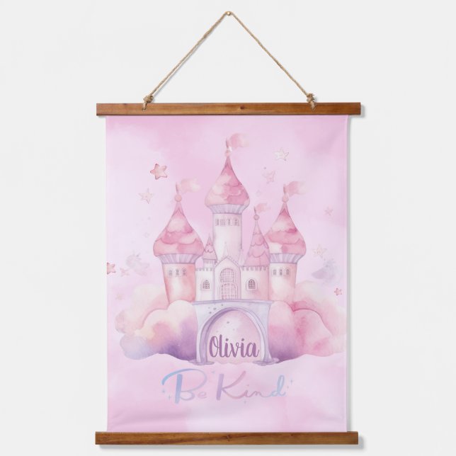 Be Kind Palace on the Pink Cloud customisable Hanging Tapestry (Front)