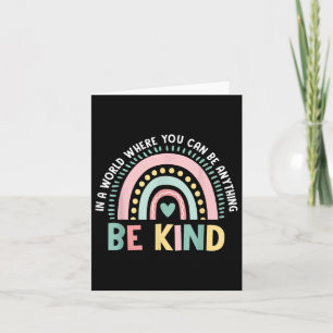 Be Kind Pastel Rainbow Daisy Back To School Kinder Card