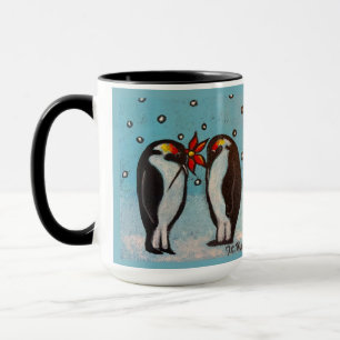 Be Kind Penguin Love Whimsical Art Mug