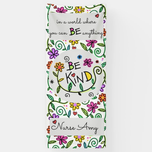 Be Kind Personalised School Nurse Door Decoration Banner (Vertical)
