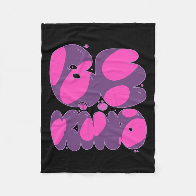 Be Kind Pink And Purple Sticker  Fleece Blanket (Front)