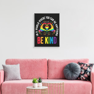 Be Kind Pride LGBT Month Canvas Print