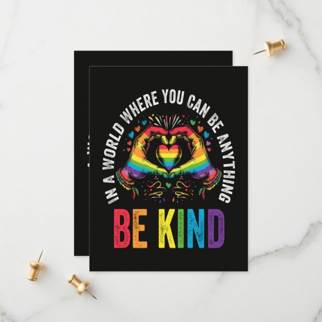 Be Kind Pride LGBT Month Save The Date (Front/Back In Situ)