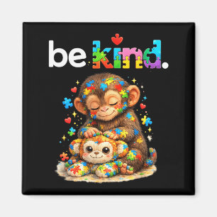 Be Kind Punch Monkey Colourful Puzzle Autism Magnet
