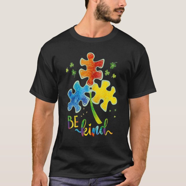 Be Kind Puzzle Piece Autism Awareness Autism Mum D T-Shirt (Front)