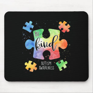 Be Kind Puzzle Pieces Cute Autism Awareness  Mouse Mat