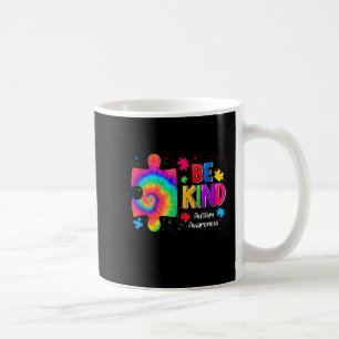 Be Kind Puzzle Pieces Tie Dye Cute Autism Awarenes Coffee Mug