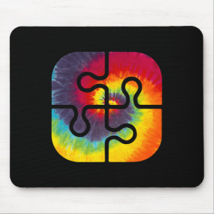 Be Kind Puzzle Pieces Tie Dye Cute Autism Awarenes Mouse Mat