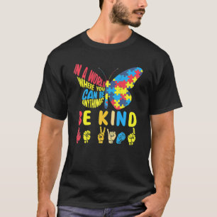 Be Kind Puzzle Sign Language Hand Talking Autism T-Shirt