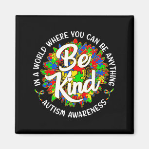 Be Kind Puzzle Sunflower Autism Awareness Teacher Magnet