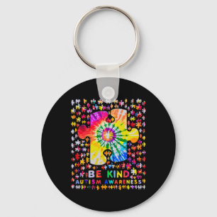 Be Kind Puzzle Tie Dye Autism Awareness Key Ring