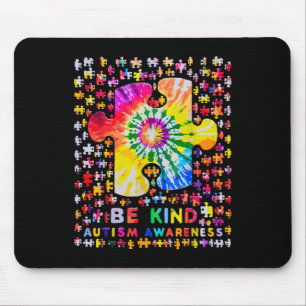 Be Kind Puzzle Tie Dye Autism Awareness  Mouse Mat