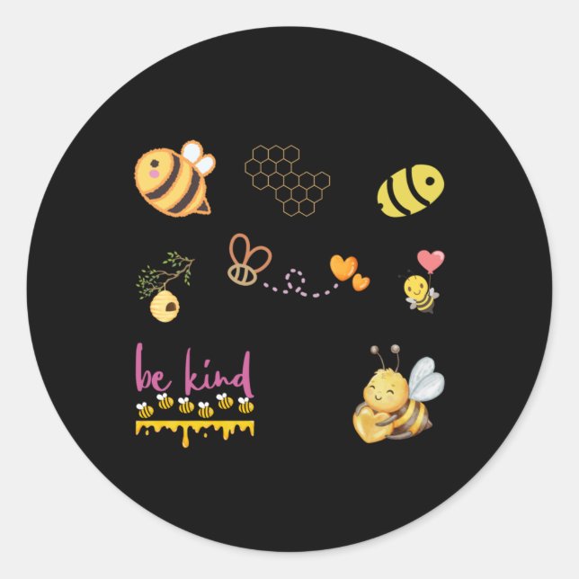 Be Kind Quote And Cute Bee Lover Gift Pack Sticker (Front)