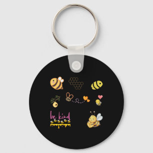 Be Kind Quote And Cute Bee Lover Gift Pack Sticker Key Ring