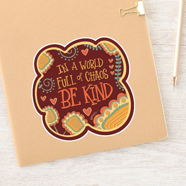 Be Kind Quote Modern Trendy Inspirivity Sticker (Notebook)