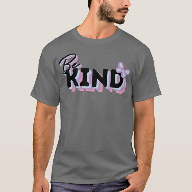 Be Kind Quote Whimsical Butterfly boy T-Shirt (Front)