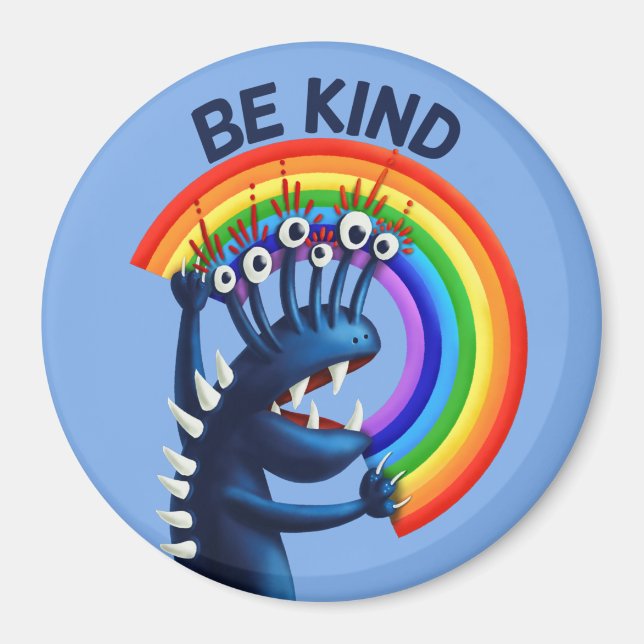 Be Kind Rainbow Cute Kindness Magnet (Front)