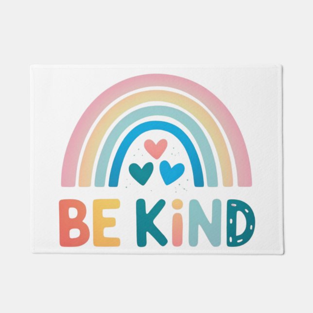 Be Kind Rainbow  Doormat (Front)