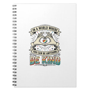 Be Kind Rainbow Heart Hands Vintage Shirt Design_1 Notebook