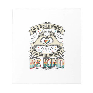 Be Kind Rainbow Heart Hands Vintage Shirt Design_1 Notepad