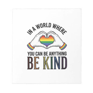 Be Kind Rainbow Heart Hands Vintage Vector Design_ Notepad