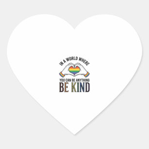 Be Kind Rainbow Heart Hands Vintage Vector Design_ Sticker