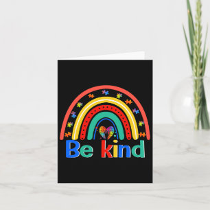 Be Kind Rainbow Kindness Inspirational Autism Awar Card