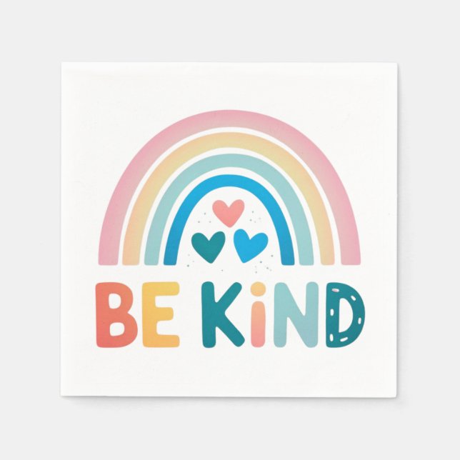 Be Kind Rainbow Napkin (Front)