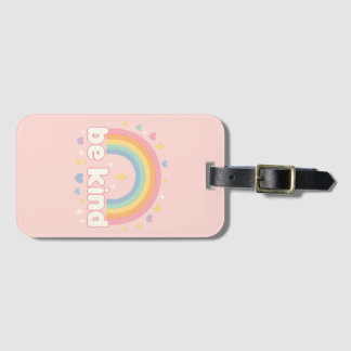 Be Kind – Rainbow Pastel Positivity Luggage Tag