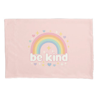Be Kind – Rainbow Pastel Positivity Pillowcase