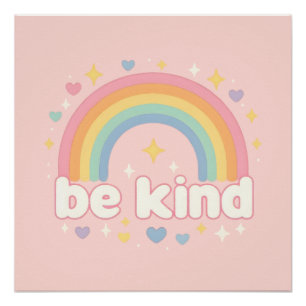Be Kind – Rainbow Pastel Positivity Poster
