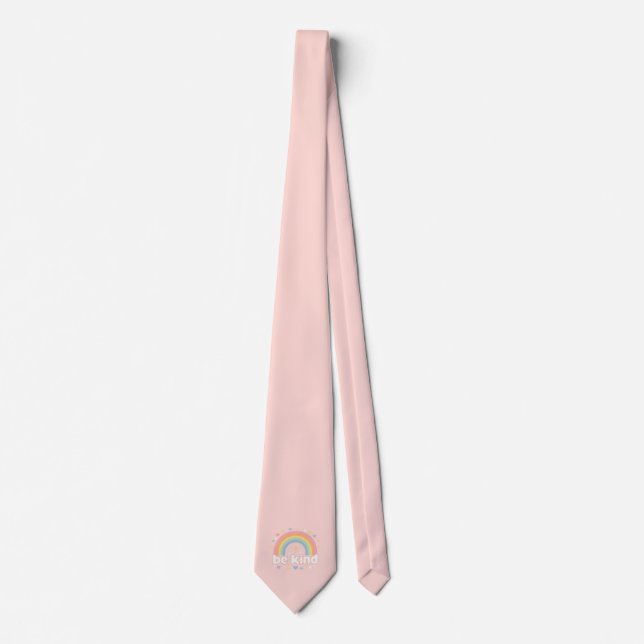 Be Kind – Rainbow Pastel Positivity Tie (Front)