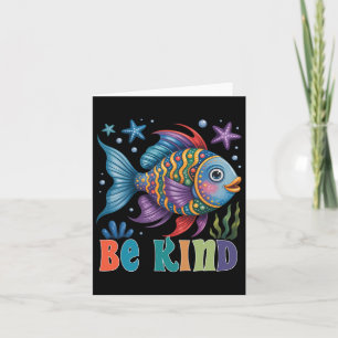 Be Kind Rainbow Scale Fish Teacher Reading Book To Card