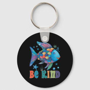 Be Kind Rainbow Scale Fish Teacher Reading Book To Key Ring